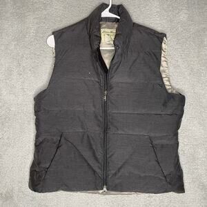 Eddie Bauer mens Large black puffer vest goose down outdoors hiking camping
